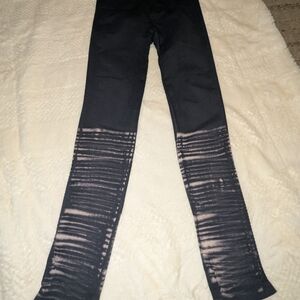 FP Movement by Free People Black Leggings with Washed Stripe Detail